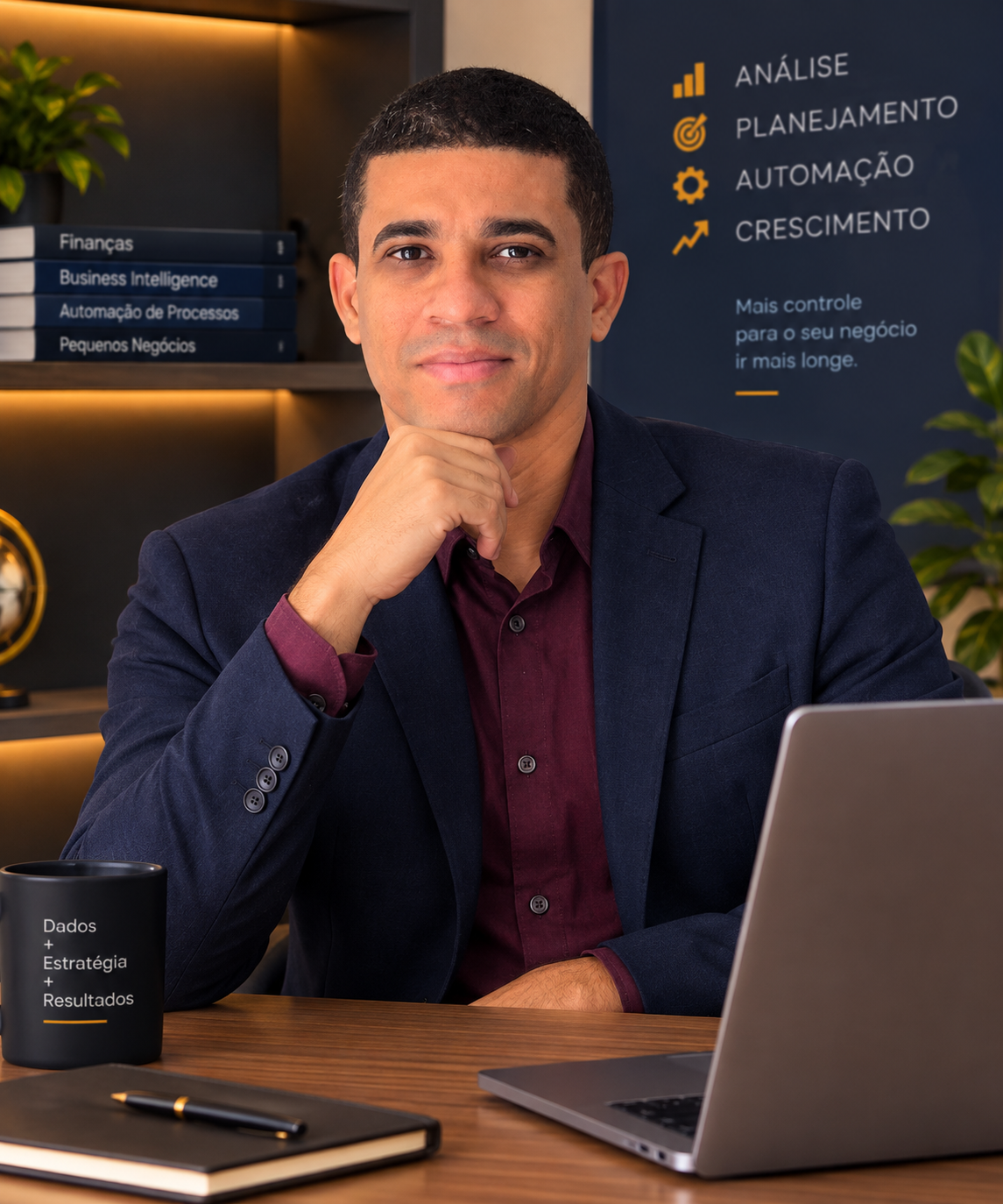 Eric Cunha em seu escritório